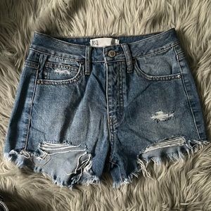 super cute denim shorts. size 23 waist, XS